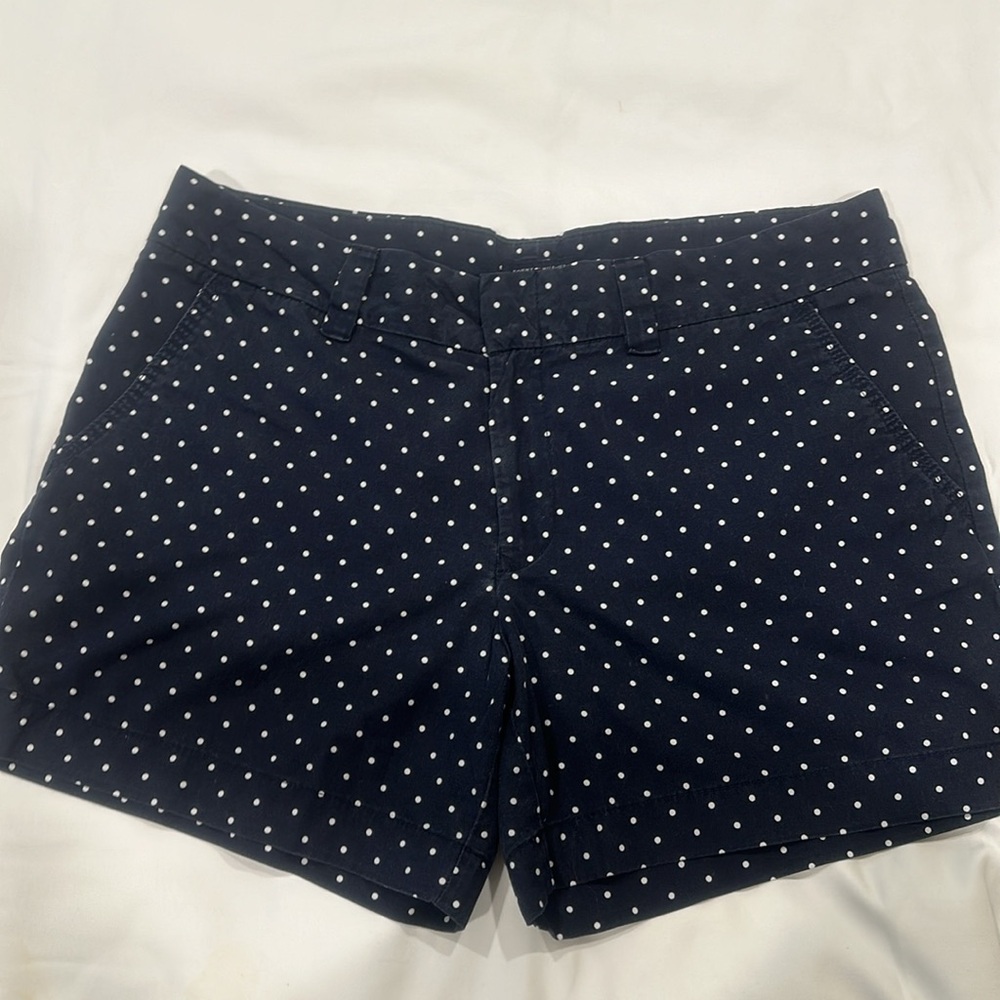 Tommy Hilfiger polka dot navy white shorts sz 12 100% cotton